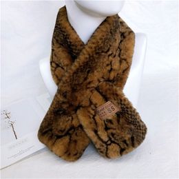 New Designer Winter Warm Snake Skin Faux Fur Collar Scarf Ring Women Men Outdoor Thick Neck Warmer Scarfs Wraps Nekwarmer Y201007