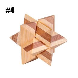 100pcs Party Favour 3D Wooden Puzzles Kongming Lock IQ Test Toy for Teens Adults Kong Ming Locks 4.5*4.5cm Wood Interlocking Burr Puzzles Game Toys With DHL/FedEx Delivery