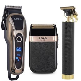 Professional Barber Hair Clipper USB Electric Trimmer T-Outliner Cutting Beard Shaver Men 220216