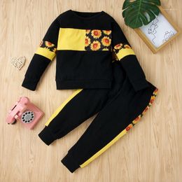 Childrens Spring Suit 2021 New Sports Casual Long Sleeved Print Pullover Top + Sports Trousers Boys Girls Clothing Set 1-4 Years1