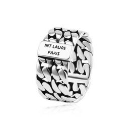 New Arrival Vintage Letter Open Ring Women Letter Ring with Stamp Fashion Jewellery Accessories for Gift Party