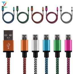 1M 3FT 2M 6FT 3M 10FT Aluminium Fabric micro 5pin usb cable Date Sync Charger Cable for Sumsung