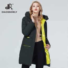 Diaosnowly 2020 new coat warm fashion woman jacket long female high quality brand jackets and parkas for women winter 201124