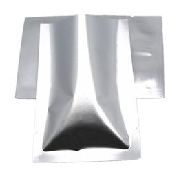 16x24 cm 50 Pcs Open Top Mylar Foil Bags Vacuum Heat Seal Sample Packets Matte Silver Aluminium Foil Mylar Food Storage Pouch for Coffee