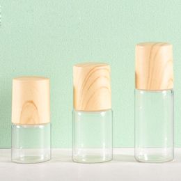 1ml 2ml 3ml 5ml Glass Roller Bottle Empty Perfume Cosmetic Container with Metal Ball And Plastic Wooden Grain Lids