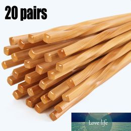 20Pairs New Handmade Natural Wood Chopsticks Healthy Chinese Carbonization Chop Sticks Reusable Hashi Sushi Food Stick Tableware