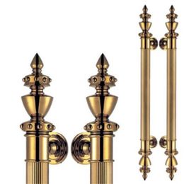 European style antique brass Main entrance glass door wooden door pull push handles gold Colour 800mm length in stock T200703