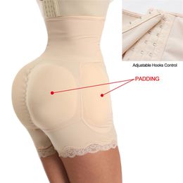 Shapewear Workout Waist Trainer Corset Butt lifter Tummy Control Plus Size Booty Lift Pulling Underwear Shaper Hip Pad Padded 201211