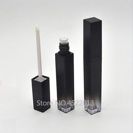 Storage Bottles & Jars 5ML 20 Pieces Lipgloss Tube Empty Square Black Gradual Change Colour Lip Glaze Tubes Cosmetic Packaging Gloss Containe