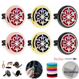 600+ DESIGNS 30mm Rose gold Aromatherapy Essential Oil Diffuser Locket Magnet Opening Car Air Freshener With Vent Clip(Free 10 felt pads)c3