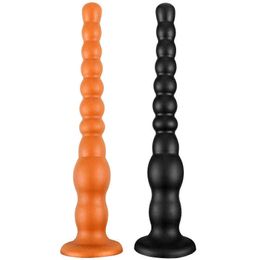 NXY Dildos Anal Toys Liquid Silica Gel String Pull Bead Backyard Plug for Men and Women Masturbation Soft Suction Cup Fun Expansion Adult Products 0225