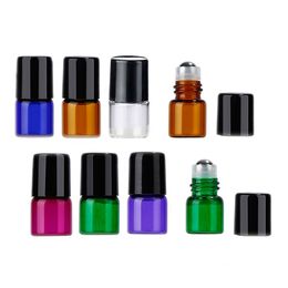 wholesale 1ml Glass Roller Bottles With Stainless Steel Ball For Essential Oils Roll On Empty Aromatherapy Perfume Container