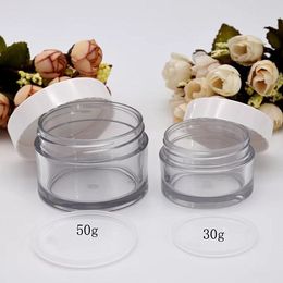 Dhgate Luxury 15g 30g 50g Double Wall Petg Plastic Facial Cream Jar With White Lid Logo Custom, Wide Mouth Empty Body Butter Freeship