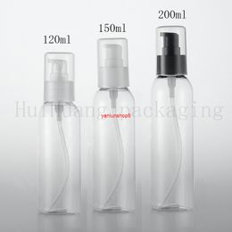 50pcs 120/150/200ml empty clear cream pump plastic containers,cosmetic lotion bottle,cosmetic packaging,travel jargood package