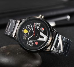 2023 New high quality men Luxury Watches Three stitches series mens quartz Watch European Top Luxury brand steel Strap clock Fashion Car steering wheel Men's gift