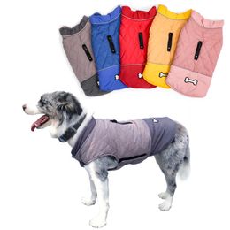Waterproof Reversible Dog Jacket Winter Warm Dog Coats Elastic Pet Vest Clothes For Small Medium Large Dog Labrador Outfits 201127