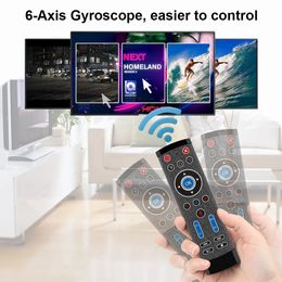 T1 Max Control Remoto 2.4G Sem Fio Fly Air Mouse Controlador de Teclado de Voz para Android Caixa de TV H96 Max T95 X96 Max