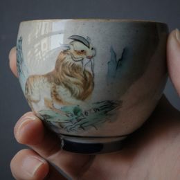 Classic Tea Cup Single Mug Vintage Ceramic Tea Master Bowl Porcelain Water Teacup