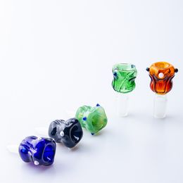 Chinafairprice G058 Tobacco Smoking Bowls Flower Style 10mm 14mm 19mm Male Female Colourful Glass Bowl Oil Rigs Pipes Dabber Water Bong Tool