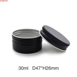 30ml Cream Jar Pot Lip Balm Aluminum Tin Can Cosmetic Packaging Container Black/Sliver Points Bottling For Travel 50pcs/lotgood quantity