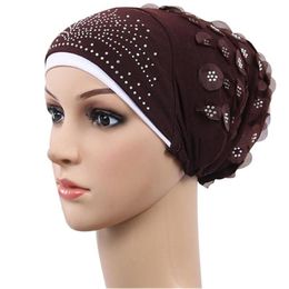 Women Muslim Stretch Turban Hat head scarves Chemo Cap Hair Loss Head Scarf Wrap turbante mujer Streetwear Female Cotton print
