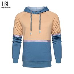 Outwear Hoodies Men Autumn Winter New Arrival Mens Hooded Sweatshirts Patchwork Streetwear Pullover Man Fitness Clothing 201104