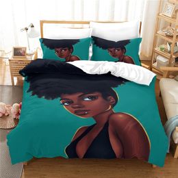 3D African girl printing duvet cover with pillowcases luxury bedding set Comforter set bed set Twin Full Queen King size 201210