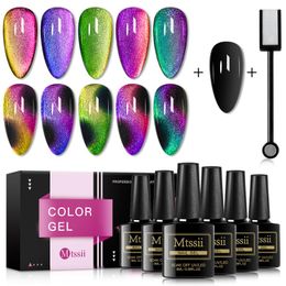 Mtssii 5ml Magnetic Gel Polish Varnish Hybrid Nail For Manicure Galaxy/ Aurora Cat Eyes Soak off Enamel UV Gel Nail Polish