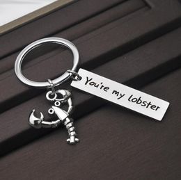 Cute You're My Lobster Crayfish Keyring, Boyfriend Gift, Fun Gift For Best Friends, Lobster Quote Keychain, Valentines Jewellery