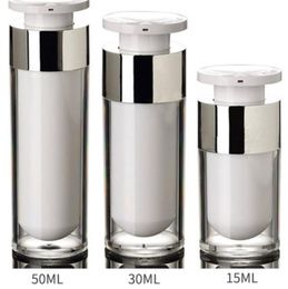 30ml lock head acrylic airless vacuum pump lotion bottle plastic foundation Cosmetic Container