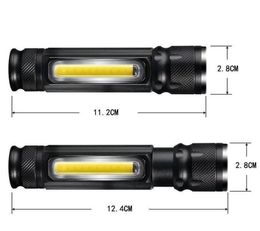 LED COB Flashlight Portable Mini Inspection lights T6 Flashlights With Magnet flashlights Handy Torches lamp