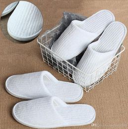 Disposable Slippers Coral Fleece Anti-slip Home Guest Shoes Thicken Travel Hotel White Supply Soft Delicate Disposable Slippers LSK2098