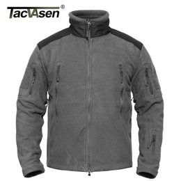 TACVASEN Brand Men Jacket Coat Winter Warm Clothing Army Fleece Jacket Multi Pocket Tactical Jacket Thicken Military Jackets LJ201013