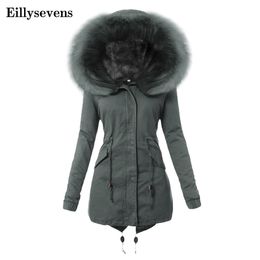 Winter Jackets woman Fur Warm Thick Cotton pocket Hooded Parkas Female solid Casual Warm Coats Plus Size S-3XL Overcoat#3 201202