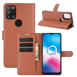 Caso de carteira de couro para Alcatel 3X 3V 3L 2020 Flip capa para Alcatel 1B 1C 1S 1V 2019 1S 2020 com cartão Porcket