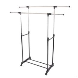 Simple Stretching Clothes Hanger Movable Assembled Coat Rack Stand With Shoe Shelf Adjustable Clothing Closet Bedroom Furniture 20231b