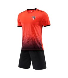 Sao Paulo FC Men's Tracksuits high-quality leisure sport outdoor training suits with short sleeves and thin quick-drying T-shirts