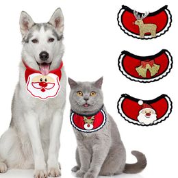 Dogs Bibs Christmas Dog Bandana Pet Supplies Accessories For Dogs Scarf Pets Puppy Appare Accesorios Elk Hair Ornaments w-00467