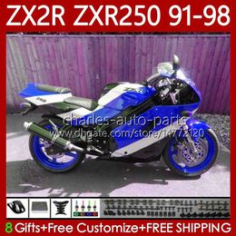 Body Kit For KAWASAKI NINJA ZXR-250 ZX 2R 2 R R250 ZXR 250 ZXR250 Blue white 1991 1992 1993 1994 1995 1996 1997 1998 85No.98 ZX-R250 ZX-2R ZX2R 91 92 93 94 95 96 97 98 Fairing