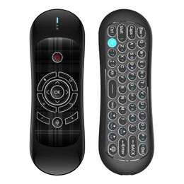 Flying air Mouse Keyboard Smart Home Remote Control for Android TV Box PC Google Voice Search Backlight Type-C Mic Remote Controller R2