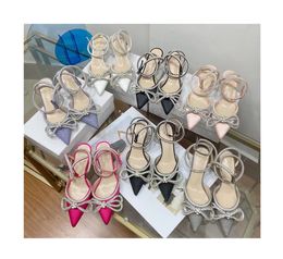 Hot Sell high-heeled Sandals leather sole womens 8cm white diamond chain decoration banquet women shoes silk face sexy formal shoe Designer factory shoes 35-40