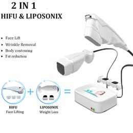 Anti wrinkle hifu sale liposonix portable body shape ultrasound fat burning device ultrasonic skin tightening equipment 2 handles