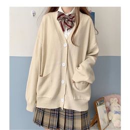 Japan School Sweater Spring Autumn V-neck Cotton Knitted Sweater Uniforms Cardigan Multicolor Student Girls Cosplay