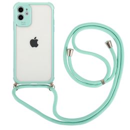 Strap Cord Chain Transparent Phone Case For iPhone 12 11Pro Max XR X XS Max 7 8 Plus SE 2 Necklace Lanyard Carry Hang Soft Cover