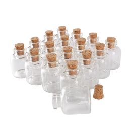 wholesale 100 pieces 4ml 22*28mm Glass Bottles with Cork Stopper Mini Glass Jars Glass Vials for DIY Crafts Gift