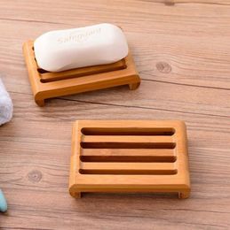 Natural Bamboo Soap Dishes Tray Holder Storage Rack Plate Box Bathroom Container