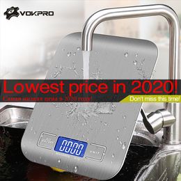 10kg/5Kg OZ/ML/LB/G Kitchen Scale Stainless Steel Weighing Scale Food Diet Postal Balance Measuring Tool LCD Electronic Scales 201116