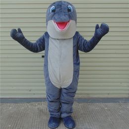 Mascot Costumes Dolphin Mascot Costumes Blue Fish Costumes Adults Christmas Halloween Outfit Fancy Dress Suit Advertising Costume