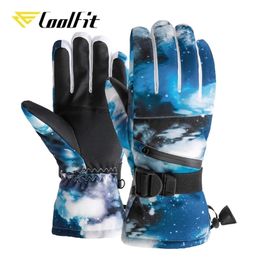 CoolFit Men/Women/Kids Ski Gloves Snowboard Ultralight Waterproof Winter Sonw Warm Fleece Snowmobile Riding 220218