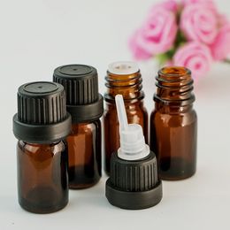 Skin Care Cosmetic Packaging Glass Fragrance Oil Aroma Oil Bottle with Screw Lid & Inner Plug 5ml 10ml 15ml 20ml 30ml 50ml 100ml Amber Rose Oil Bottle Wholesale